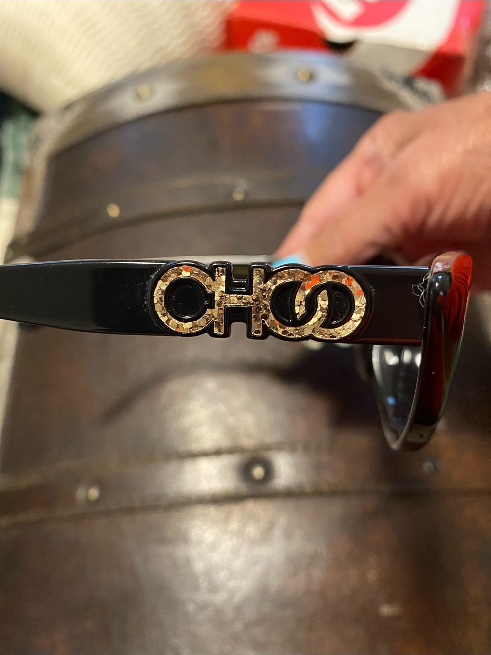 Jimmy Choo Black Sunglasses with Gold Logo Accent